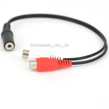 

10 Pieces 3.5 Female to Double RCA Female Stereo audio line Audio and video signal cable Extension Cable 20cm
