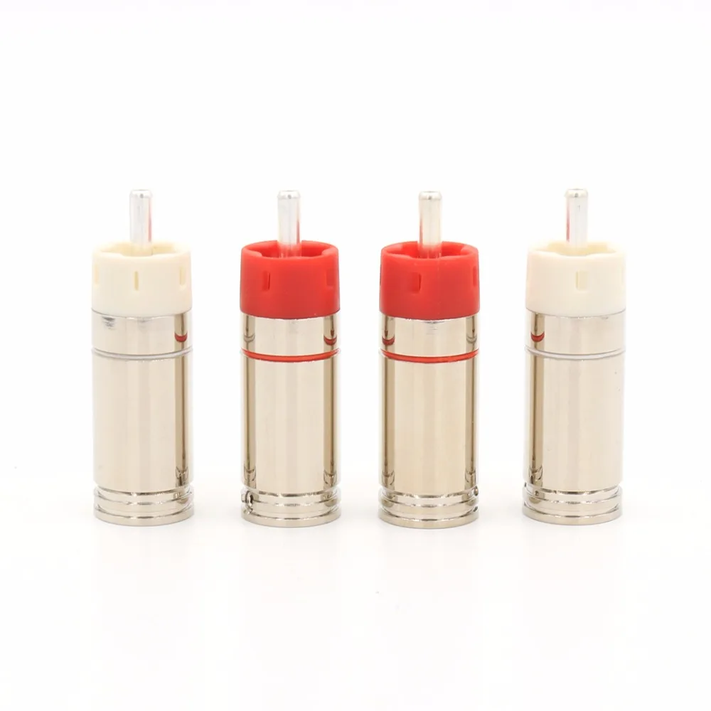 

Free Shipping 4pcs Star Line Silver Plated Tellurium Copper RCA Plugs connectors