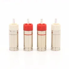 Free Shipping 4pcs Star Line Silver Plated Tellurium Copper RCA Plugs connectors