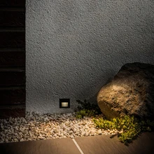 3 Вт Светодиодный светильник для лестницы со встроенной коробкой алюминиевый ступенчатый светильник s наружный светодиодный настенный светильник для ног IP65 водонепроницаемый настенный светильник