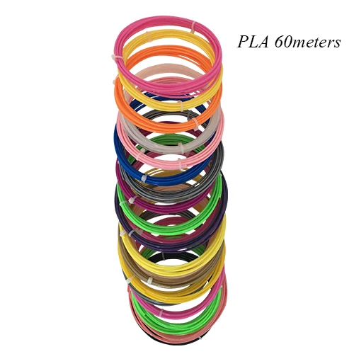 22 цвета или 20 цветов или 10 цветов/набор 3D Ручка накаливания ABS/PLA мм 1,75 мм пластик резиновая печать материал для 3d принтер Ручка накаливания - Цвет: PLA 20pcs 60meters