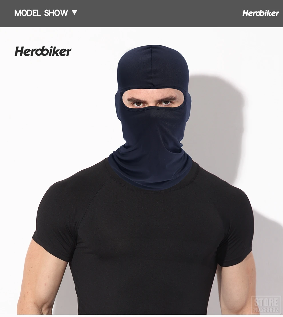 HEROBIKER Балаклава, мотоциклетная маска для лица, летняя дышащая маска на все лицо, защита от солнца, шлем, шапка, шапка, маска на все лицо