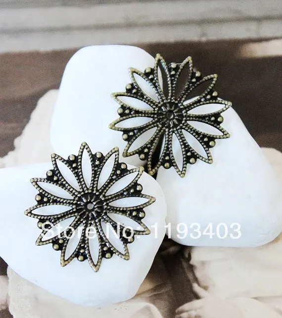 20PCS 26mm Antique Bronze plated brass Filigree Jewelry Connectors Setting Base Connector Finding (FILIG-B-53) | Украшения и