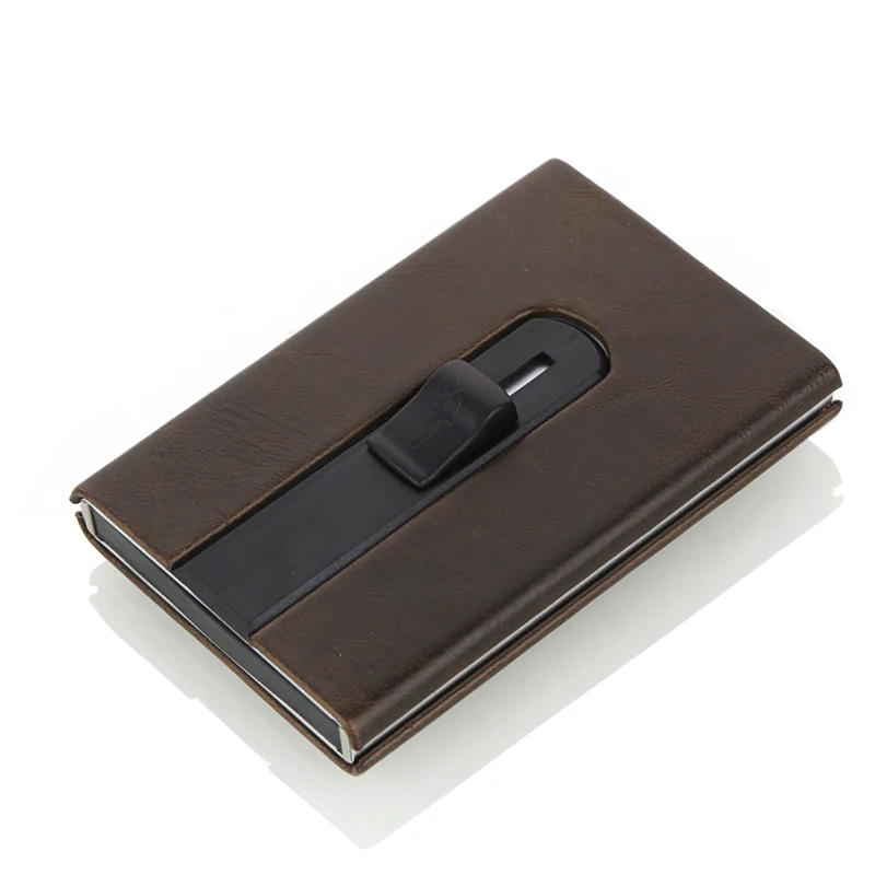 Weduoduo высокое качество кредитный держатель для карт из искусственной кожи алюминиевый кошелек для карт Мужской Бизнес ID держатель для карт всплывающий автоматически