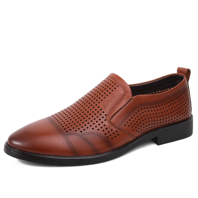 

Fashion Shoes Casual Luxury Brand Summer Men Loafers Genuine Leather Moccasins Breathable Slip On Oxfords Shoes 25D50