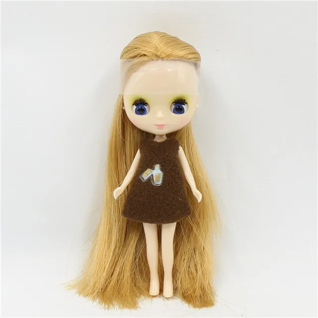 DBS blyth mini doll 10CM BJD normal body doll long hair 10cm toy anime random dress as a gift 13