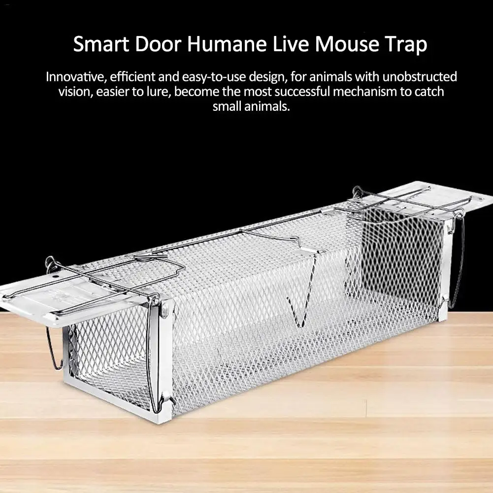 Умный двойной двери клетка-мышеловка гуманный капкан грызунов Кемпинг крыса репеллент контроль за паразитами
