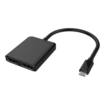 

Amkle USB C HUB USB C 3.1 to DP Displayport Adapter Type C USB C Male to Dual DP Female 4K 30Hz Video Converter for PC Computer