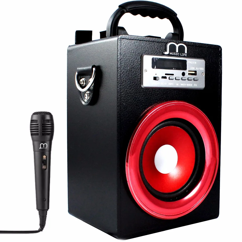 

Bluetooth Speaker Portable Karaoke High Power For Christmas And Party With Microphone Has FM Radio LED Lantern Column