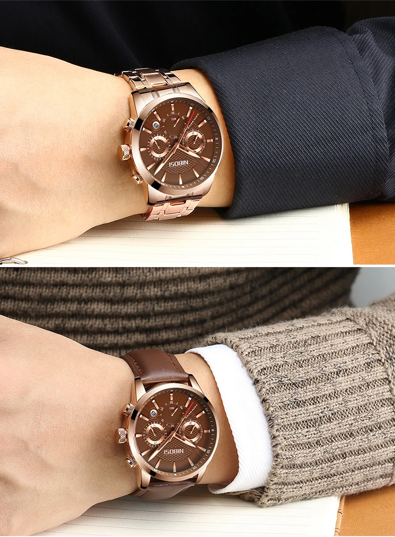 Relogio Masculino Esportivo NIBOSI Sport Watches For Men Top Brand Luxury Waterproof Men Watch Leather Strap Black Clock Male    (23)