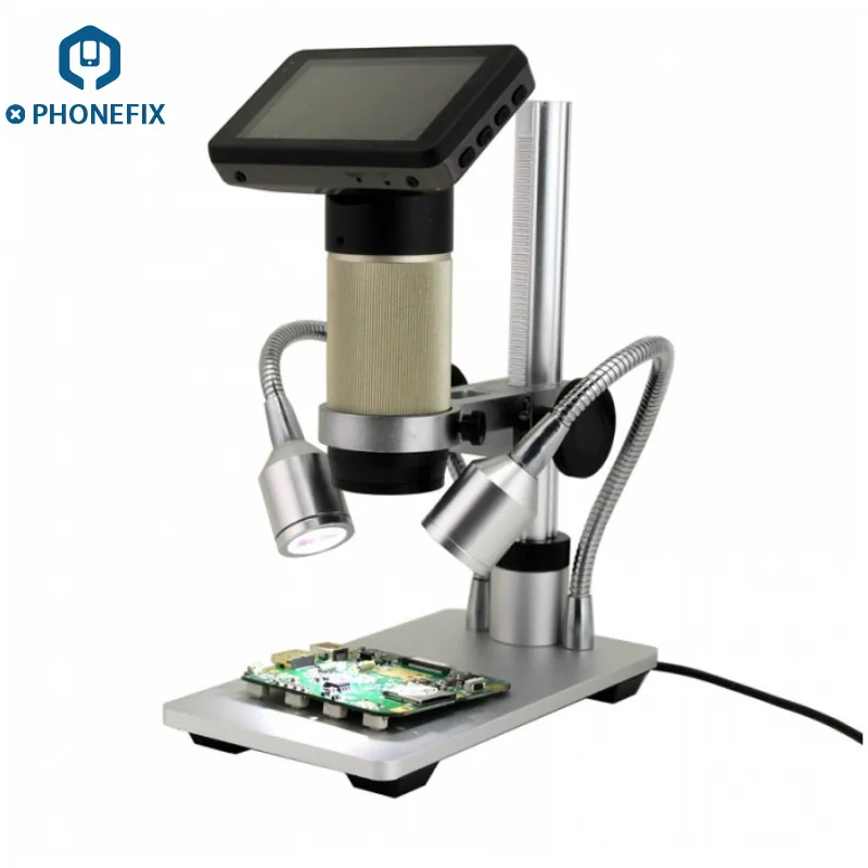 

ADSM201 1080P HDMI Digital Microscope For Phone Circuit Board Repair Electronics Microscope Double Lights UV Filter Metal Stand