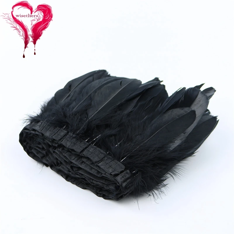 2 black goose feather fringe 2