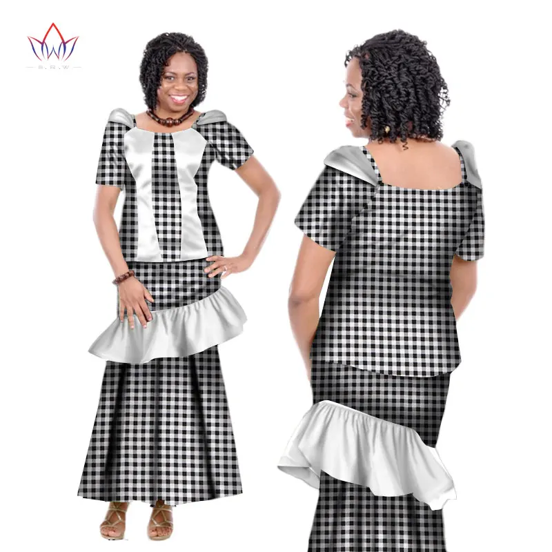 

Summer Women Dress Traditional African Traditional 2 Pieces Women Set Clothing Customized Made Tops + Skirts Hot Sale BRW WY166