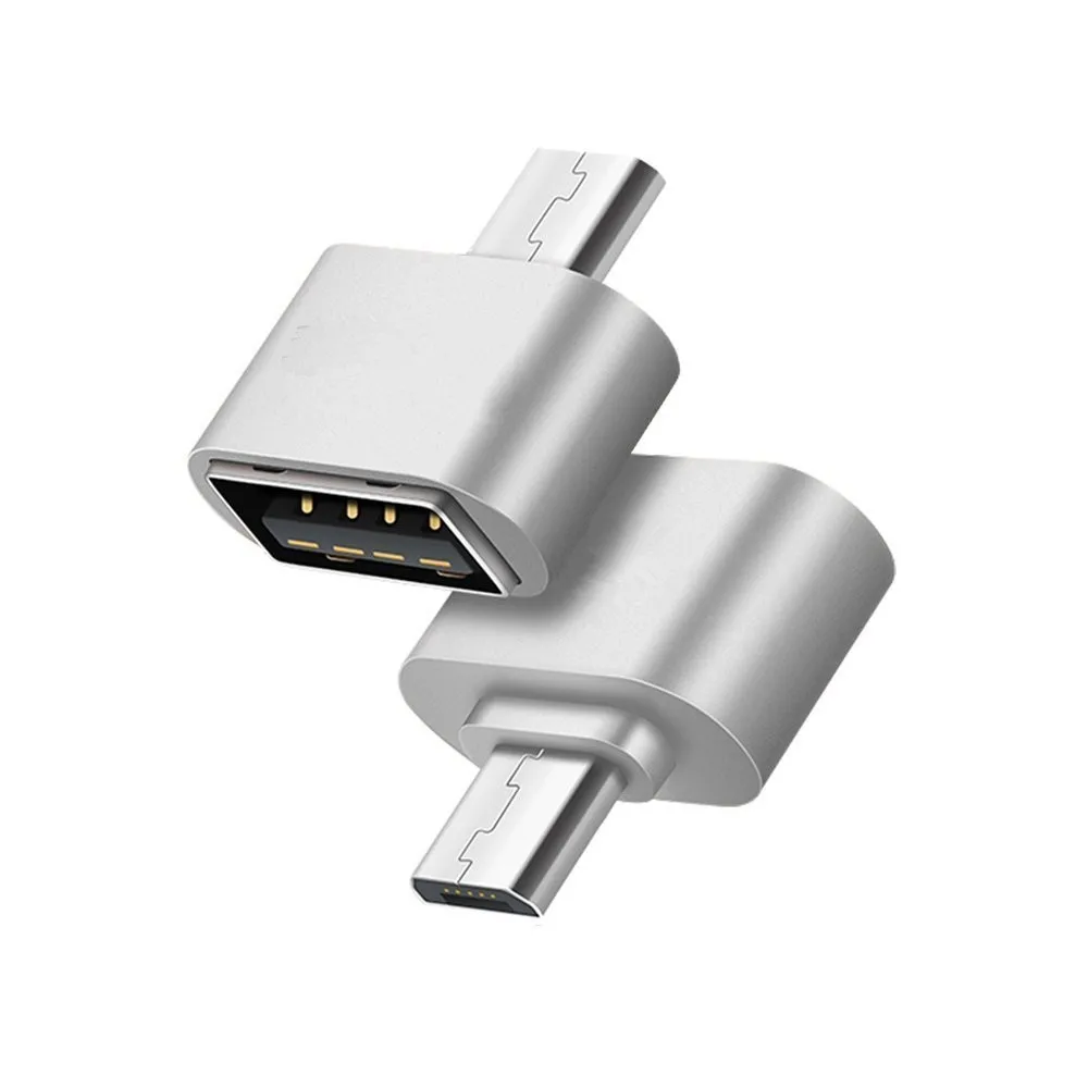 OTG адаптер Micro USB к USB 2,0 конвертер OTG кабель для samsung Xiaomi Android телефонов планшетных ПК флэш-Мышь Клавиатура OTG - Цвет: Серебристый