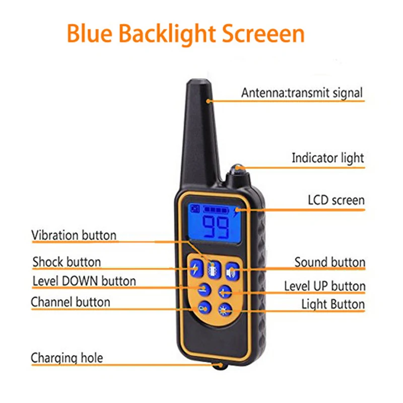 880 Electric Dog Training Collars Waterproof Rechargeable Dog Collar With 800m Remote Control Receiver Pet Training Collars11
