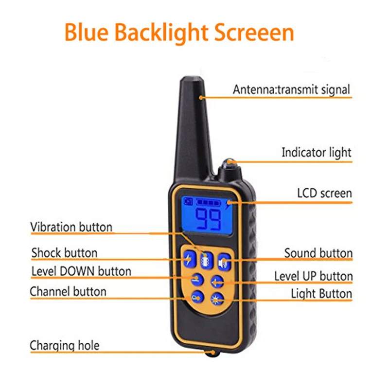 880 мощный сигнал электрический ошейник для дрессировки собак перезаряжаемый ошейник с 800 м пультом дистанционного управления приемник тренировка собаки домашних животных ошейники