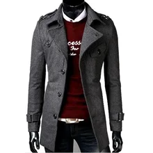 Zogaa брендовый мужской длинный Тренч, модное однотонное декоративное осеннее Мужское пальто с большими пуговицами, приталенное пальто, верхняя одежда для мужчин