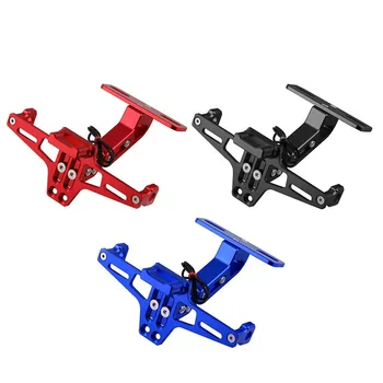 

Motorcycle Plate License Bracket Modified Adjustable Telescopic Aluminum Universal Steering LED Light License Plate Frame