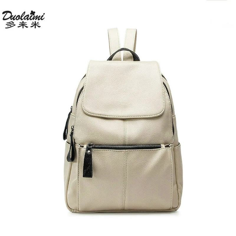 

fashion Genuine Leather women backpack ladies Backpack School Bag Teenager Girls Casual Female Travel backpack mochilas mujer