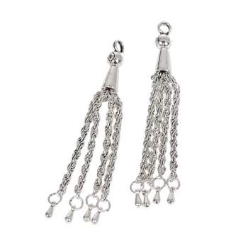 

silver color alloy Twist chain Drop of water tassel Pendant charm for woman Jewelry Accessories DIY earring necklace bracelet