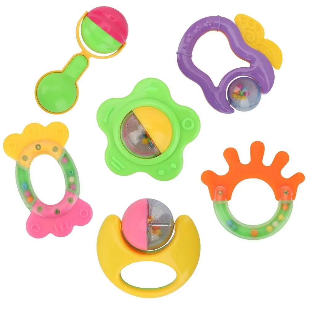 6Pcs/Set Baby Rattles Toys Baby Toys 0 12 Months Hand Shake Bell