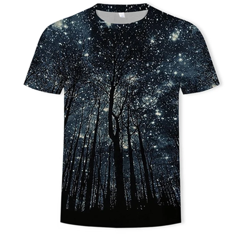 

The New Printed Pattern Landcape 3D Printed Landscape t-shirts for Men's Wear Short Summer Casual Sleeve Clothes