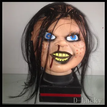 

Halloween Party Cosplay Scary Silicone Face Mask Bad Boy Purple Lip Adult Party Masquerade Rubber Latex Masks Toys In stock