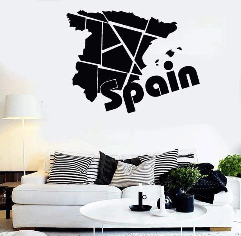 

Vinyl decals Spain Europe travel map geography home living room bedroom decoration wall stickers KT22