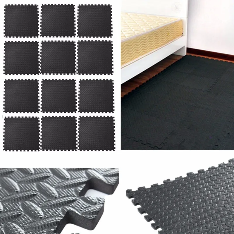 61x61 см Высокоплотный EVA пенопластовый напольный блокирующий коврик для плитки прочный выставочный пол для спортзала упражнений игровая комната коврик для йоги черный