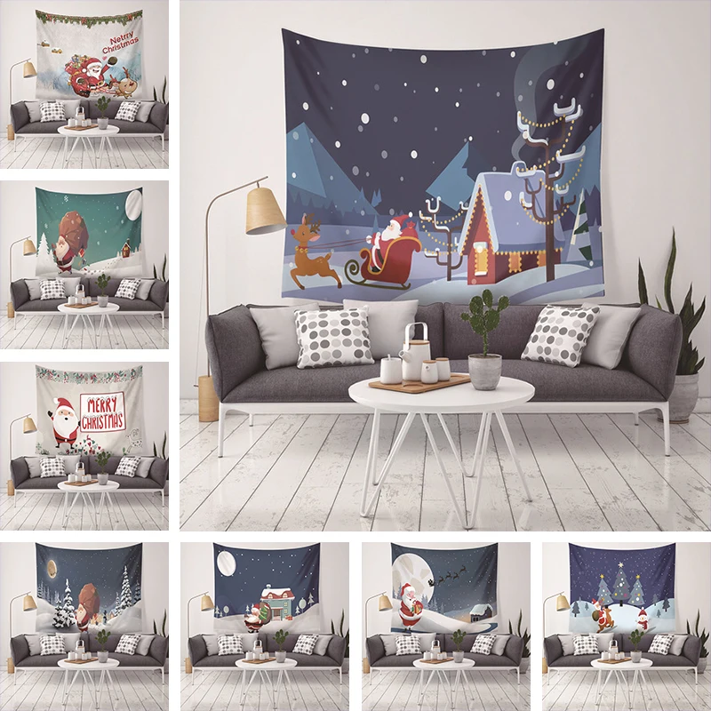 

Christmas Tapestry Hippie Room Bedspread Wall Hanging Home Customizable Living Room Bedroom Throw Blanket Yoga Mat Gifts 150*130