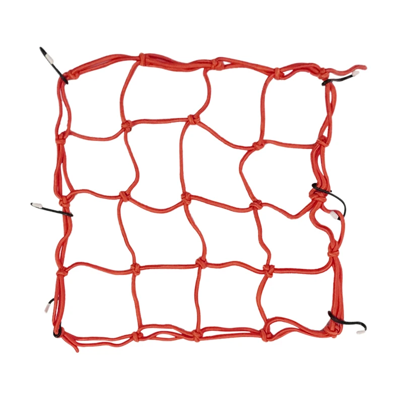 

Motorcycle Mesh 6 Hooks Hold Down Fuel Tank Bike Luggage Net Rope Bag String Grid Sundries Helmet Mesh for Moto Motorbike Red