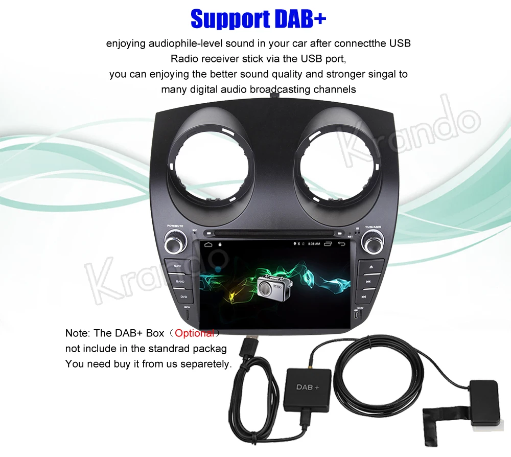 Top Krando 7" Android 7.1 car audio radio navigation multimedia system for BYD F0 gps dvd entertainment player WIFI 3G DAB+ 10