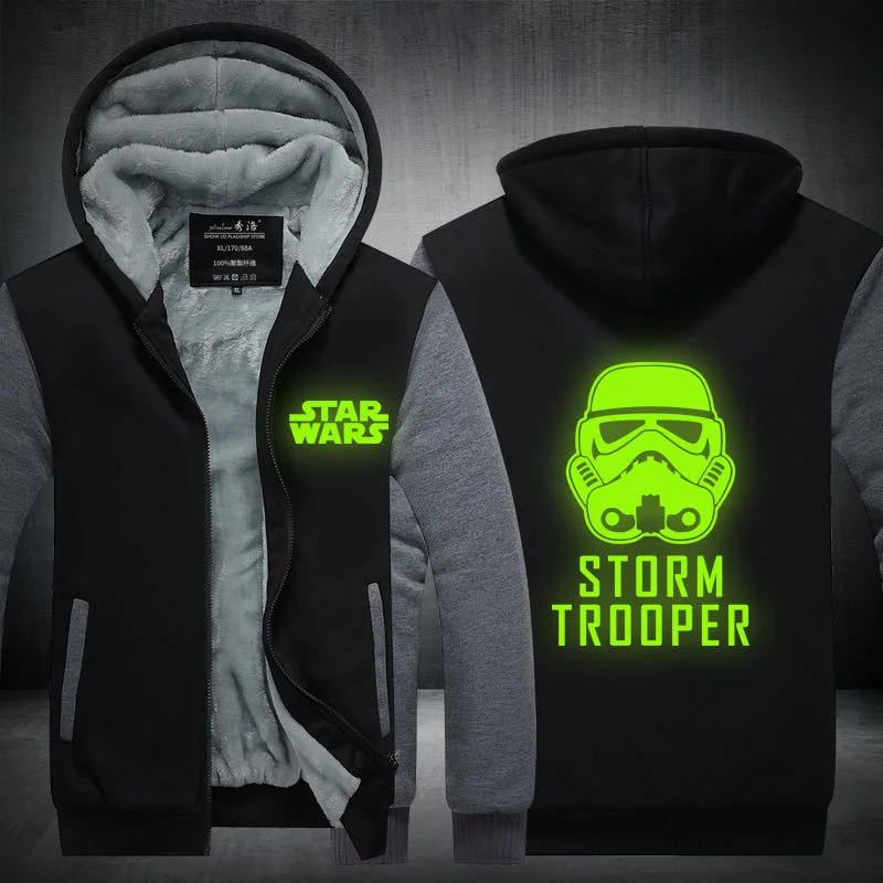 Fans Wear Unisex Winter Star Wars Printed Hoodie with Pocket At Night Casual Coat Movie Cosplay Costume Hoodies