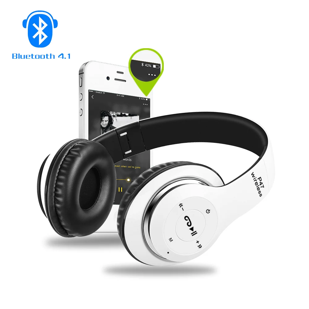 bilder für P47 Stirnband Faltbare Stereo Bluetooth Kopfhörer Sport Headset Mit MIKROFON FM Radio Kopfhörer Super Bass MP3 Player bilder für P47 Stirnband Faltbare Stereo Bluetooth Kopfhörer Sport Headset Mit MIKROFON FM Radio Kopfhörer Super Bass MP3 Player