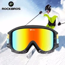ROCKBROS Skiing Goggles Double-Layer Anti Fog Snowboard Glasses Eyewear TPU Frame Goggles Sunglasses Child Boys UV Glasses