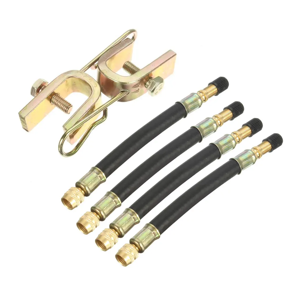 4x Tyre Valve Extension Dual Tire Wheel Truck Bus Transit Adaptor + Clamps Valve Extension