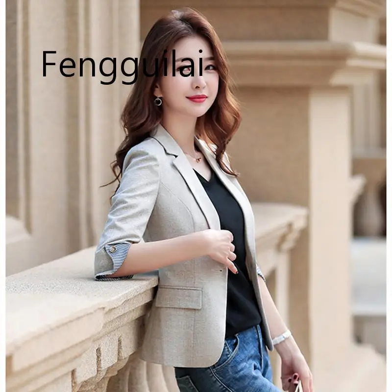 Womens fashion temperament suit jacket 2019 new spring and autumn self-cultivation slimming professional temperament small suit