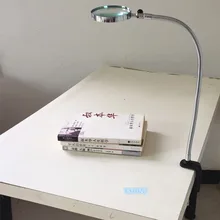 Увеличительное стекло гибкий шейный увеличительный стол зажим пластиковые папки металлическая лошадь 5X100 мм объектив лупа Лупа для ремонта