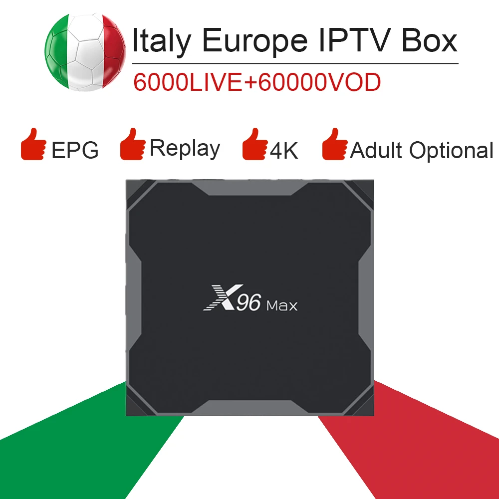 

X96MAX Android 8.1 S905WX2 smart TV Box&italy super iptv subscription Germany Albania Turkey bein sport netflix ExYu adult iptv