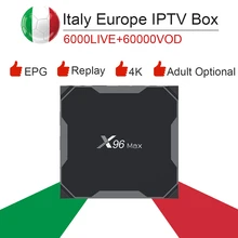 X96MAX Android 8.1 S905WX2 smart TV Box&italy super iptv subscription Germany Albania Turkey bein sport netflix ExYu adult iptv