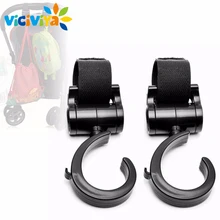 2 PCS Multi Purpose Baby Stroller Hook Pushchair 360 Swivel Hanger Hooks Carriage Storage Bag Baby Carriage Stroller Accessories