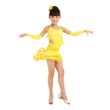 Модное детское платье для девочки от 6 до 12 лет отделка: стразы кисточки драпировка для бала танцев детская танцевальная одежда для сальсы платье-комбинация танцевальный костюм