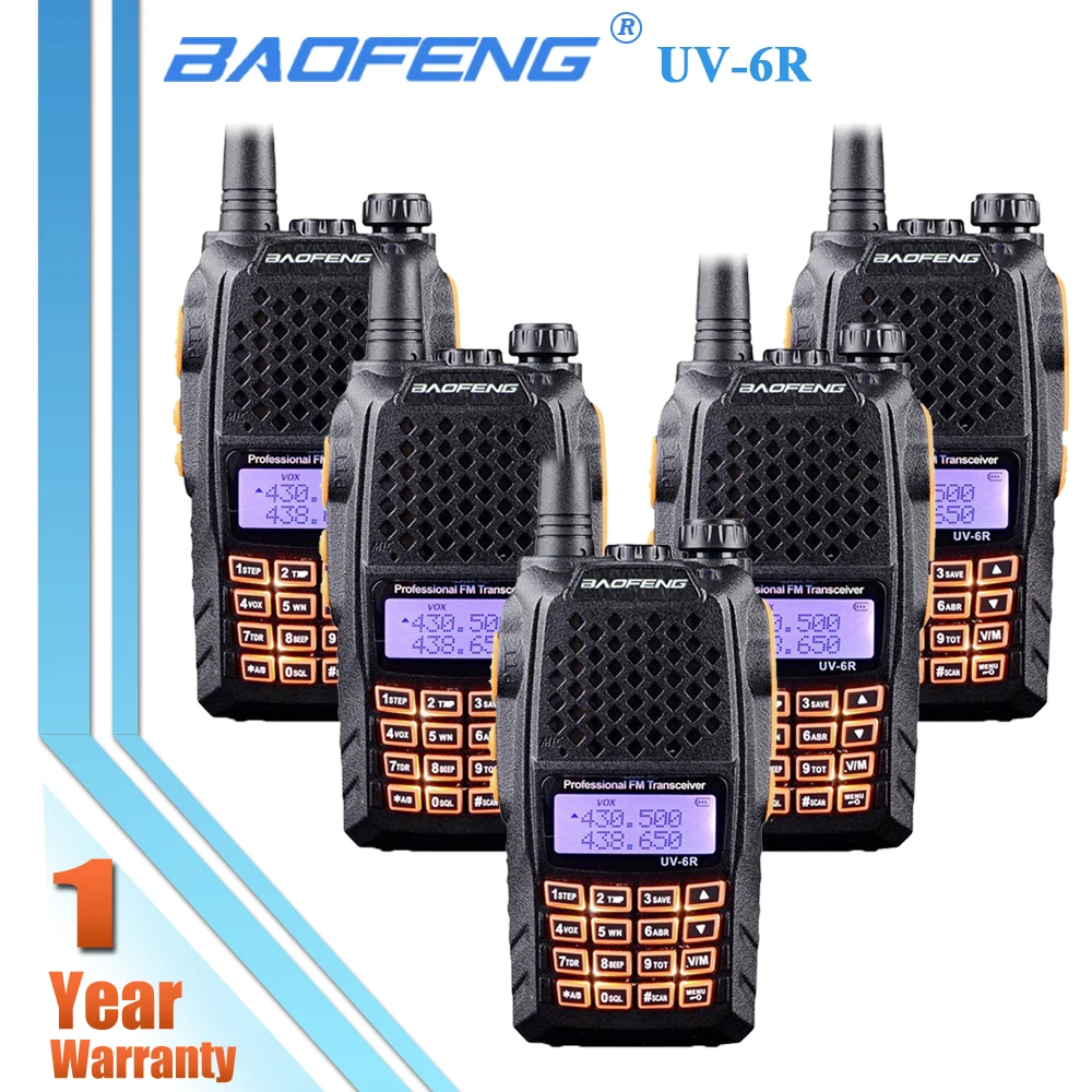 5x BaoFeng UV-6R двухстороннее радио UV6R рация Dual Band Портативный hf трансивер УКВ 136-174/400- 520