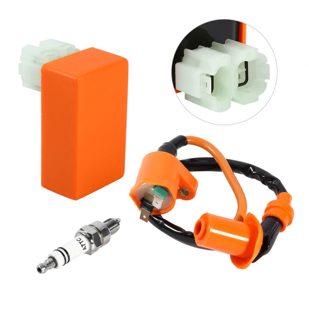 

New Racing Performance CDI Ignition Coil Spark Plug For GY6 50CC 125CC 150CC ATV Scooter