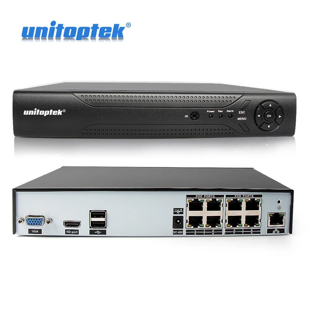 

4CH 8CH 48V POE CCTV NVR H.265 4*5MP 8*4MP For Security IP Camera Surveillance CCTV System P2P ONVIF HD Network Video Recorder