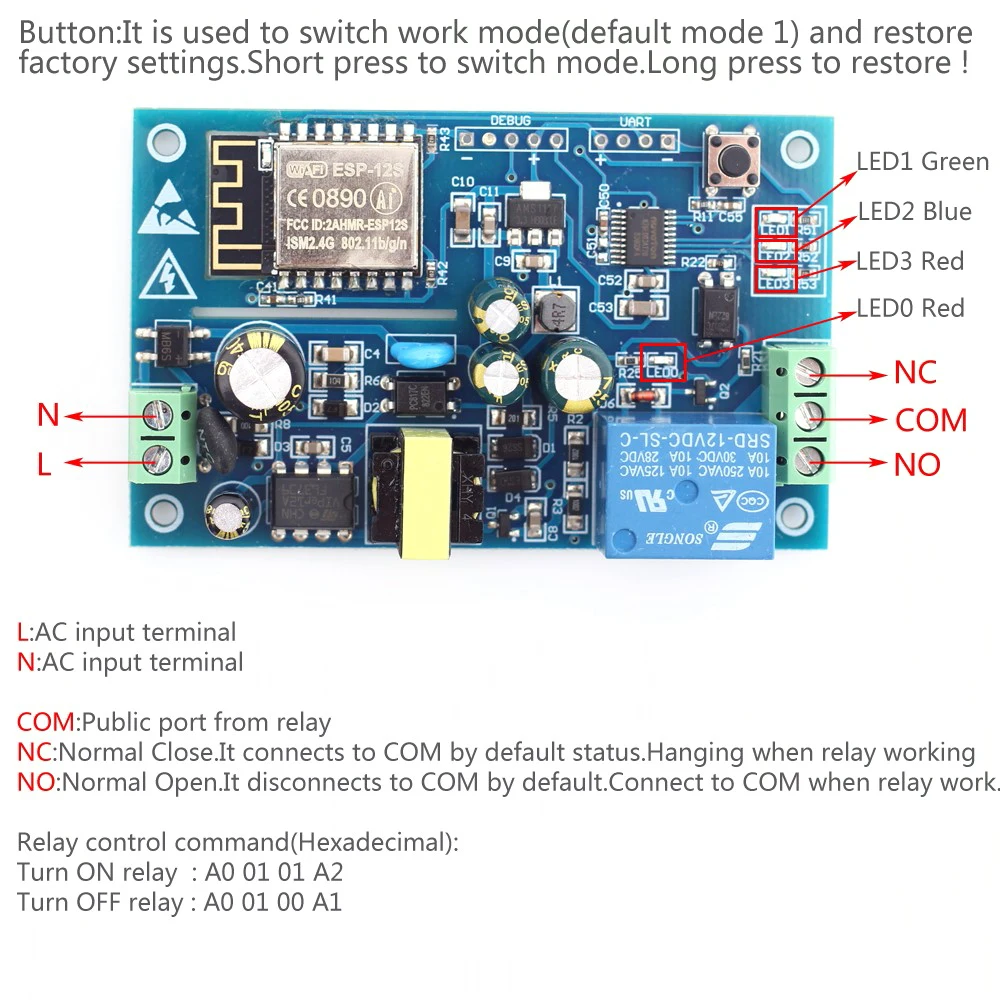 AC 220 В ESP8266 Wi-Fi реле дистанционного управления Умный дом IOT передачи релейный модуль платы для Arduino