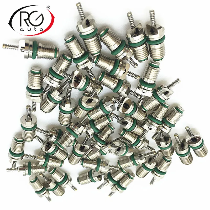 50pc M6*0.75 HNBR R134a Auto A/C Piping Valves Needles New Car Standard Valve Core Copper Valve High Side Stem
