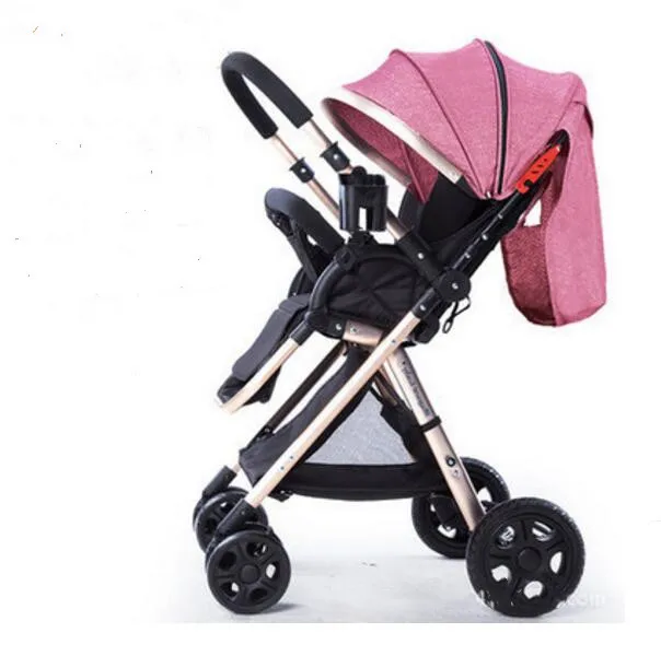 

High landscape stroller ultra light can sit and fold two-way four-wheel shock absorber baby stroller aluminum alloy stroller