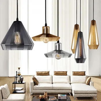 

European simple modern personality single head glass pendant lamp coffee restaurant bar stand clothing store lamps