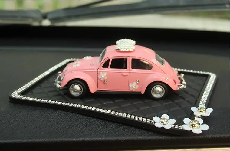 Милые украшения для салона автомобиля милый розовый белый автомобиль модель лук горный хрусталь мультфильм фиксированный автомобиль аксессуар авто Декор набор - Название цвета: 3